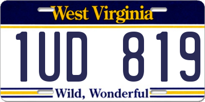 WV license plate 1UD819