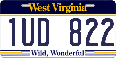 WV license plate 1UD822