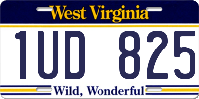 WV license plate 1UD825