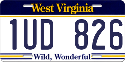 WV license plate 1UD826