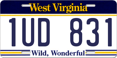 WV license plate 1UD831
