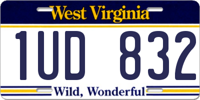 WV license plate 1UD832
