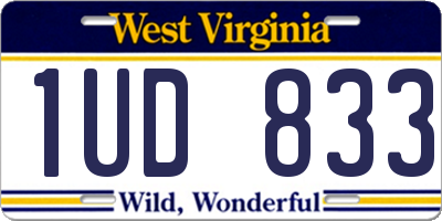 WV license plate 1UD833