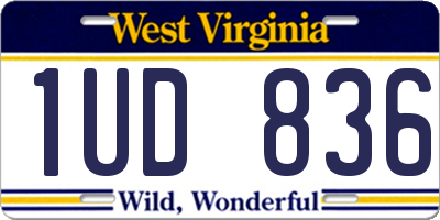WV license plate 1UD836