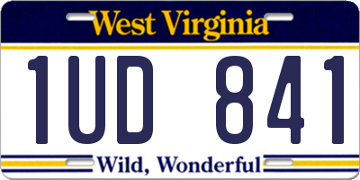 WV license plate 1UD841