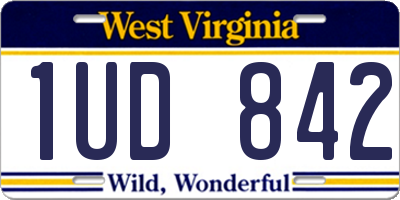 WV license plate 1UD842