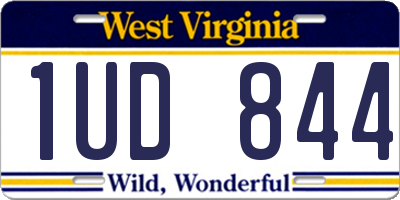 WV license plate 1UD844