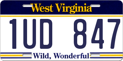 WV license plate 1UD847