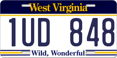 WV license plate 1UD848