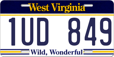 WV license plate 1UD849