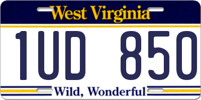 WV license plate 1UD850