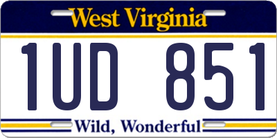 WV license plate 1UD851