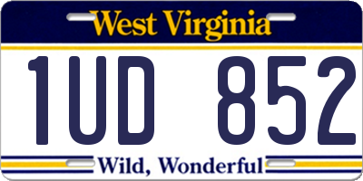 WV license plate 1UD852