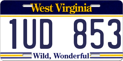 WV license plate 1UD853