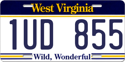 WV license plate 1UD855