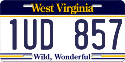 WV license plate 1UD857