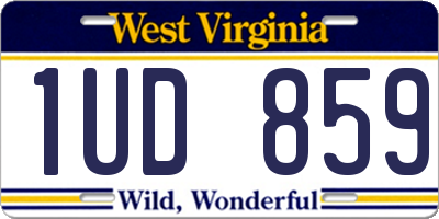 WV license plate 1UD859