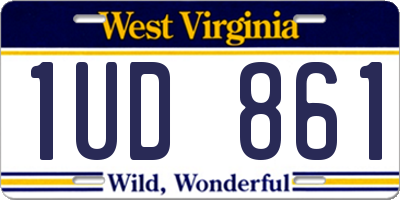 WV license plate 1UD861