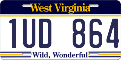 WV license plate 1UD864