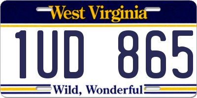 WV license plate 1UD865