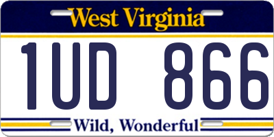 WV license plate 1UD866