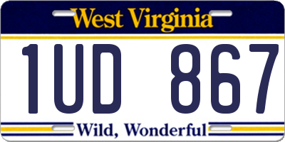 WV license plate 1UD867