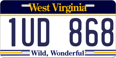 WV license plate 1UD868