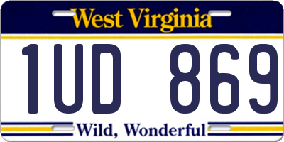 WV license plate 1UD869
