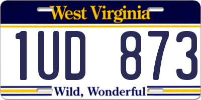 WV license plate 1UD873