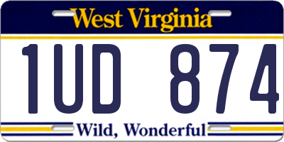 WV license plate 1UD874