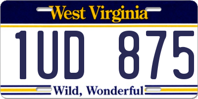 WV license plate 1UD875