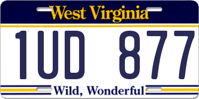 WV license plate 1UD877