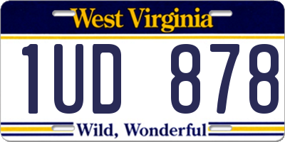 WV license plate 1UD878