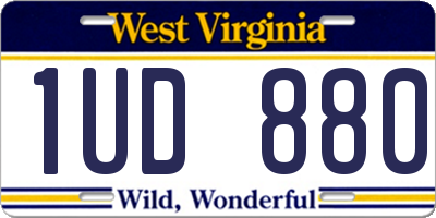 WV license plate 1UD880