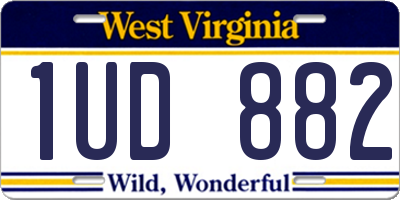 WV license plate 1UD882