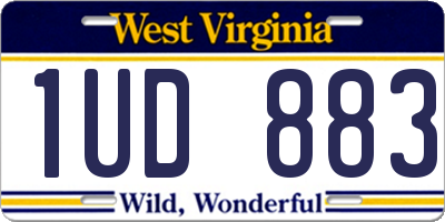 WV license plate 1UD883