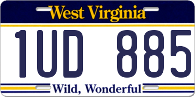 WV license plate 1UD885