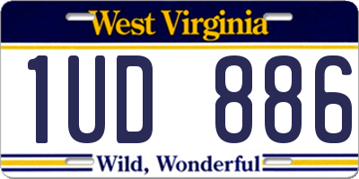 WV license plate 1UD886