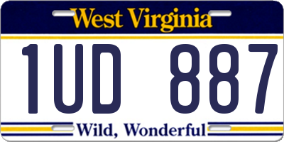WV license plate 1UD887