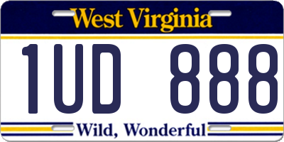 WV license plate 1UD888