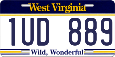 WV license plate 1UD889