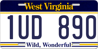 WV license plate 1UD890