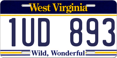 WV license plate 1UD893