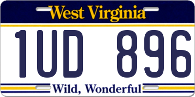 WV license plate 1UD896