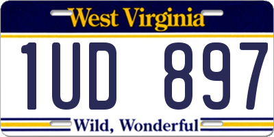WV license plate 1UD897
