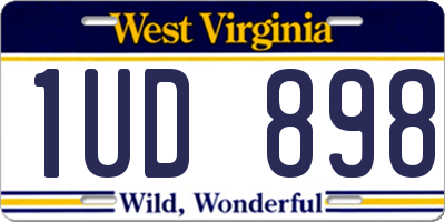 WV license plate 1UD898