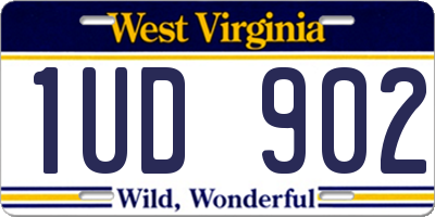 WV license plate 1UD902