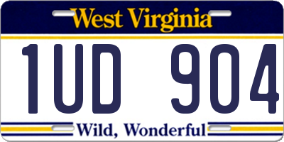 WV license plate 1UD904