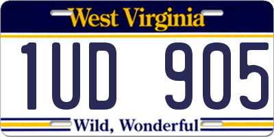 WV license plate 1UD905
