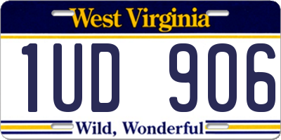 WV license plate 1UD906